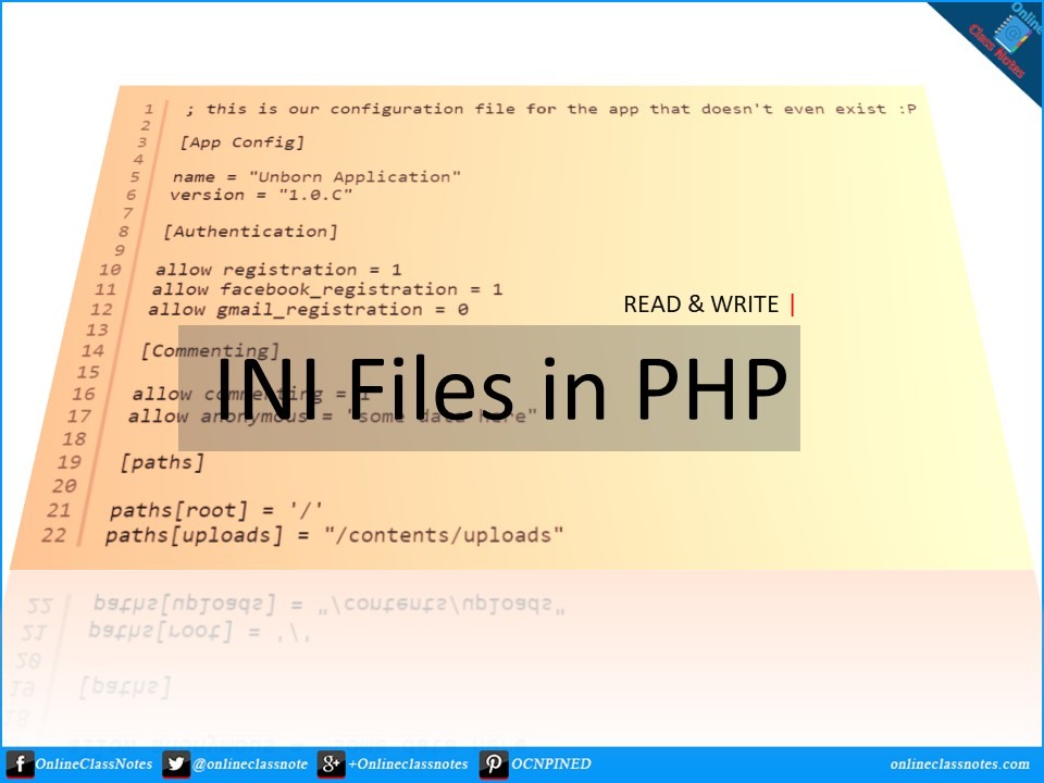 how to read and write ini files in php
