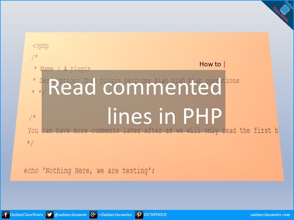 how to read commented lines into array in php