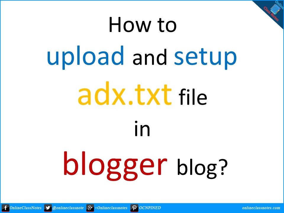 How to setup an ads.txt file in blogger blog for google adsense?