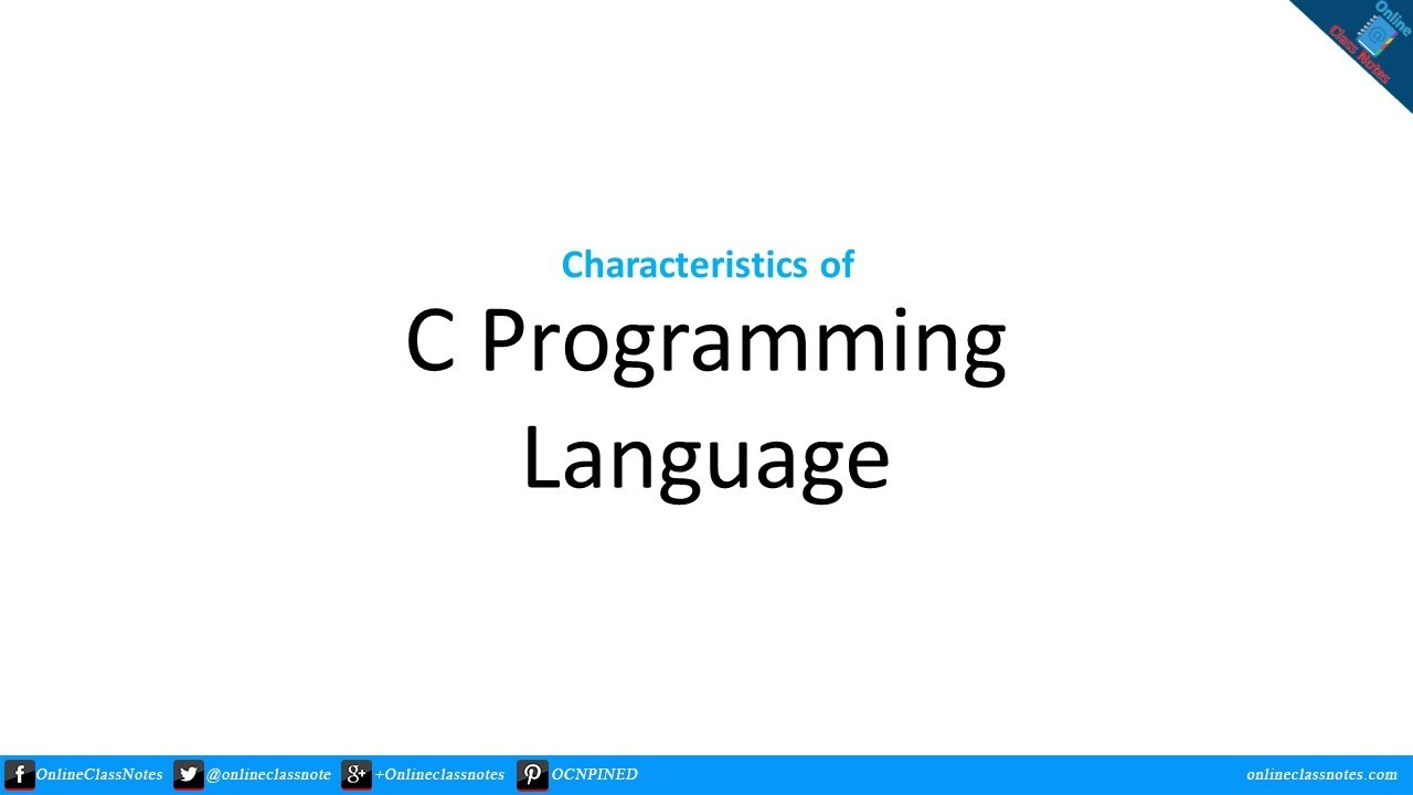 characteristics of c programming language