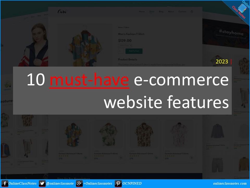 10 must-have features of an e-commerce website in 2023